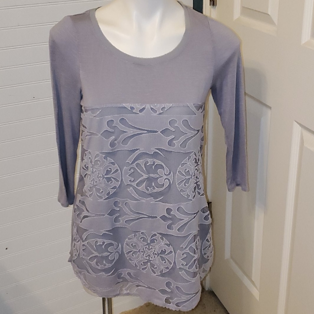 Anthropologie Meadow Rue Size 8 Lavender Lace Top